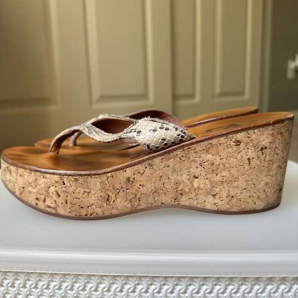 K Jacques St. Tropez Diorite Wedge Sandals Size 38 - Picture 6 of 11